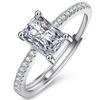 Image 1 : 1.0 CT EMERALD CUT MOISSANITE RING