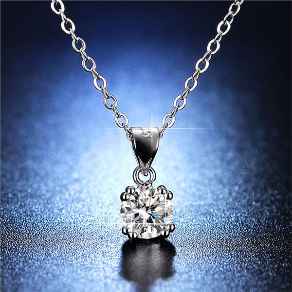 1 CT GRA CERTIFIED MOISSANITE 925 SILVER NECKLACE