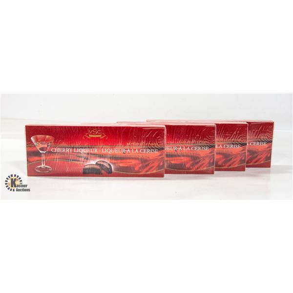 4 BOXES OF CHERRY LIQUEURS CHOCOLATES