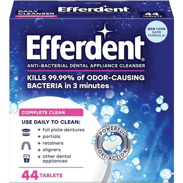 NEW EFFERDENT ANTI-BACTERIAL DENTURE CLEANSER