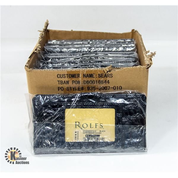 BRAND NEW CASE OF 12 BLACK ROLFS LARGE PURSE
