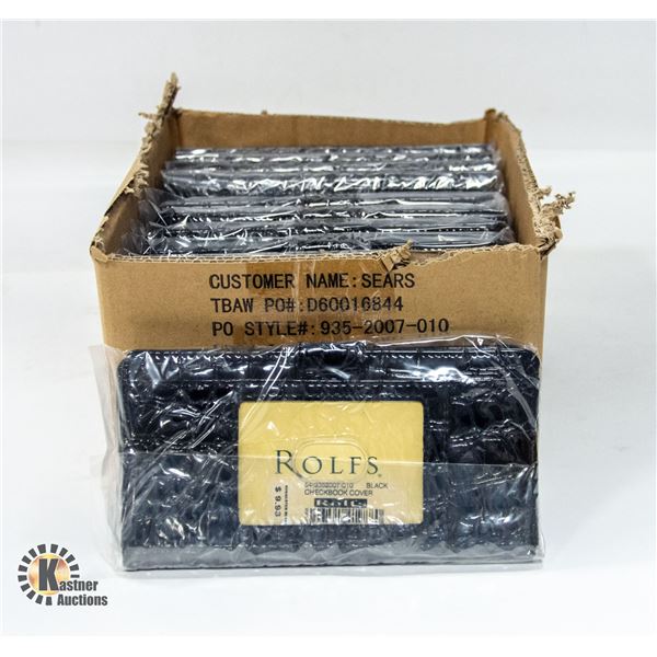 BRAND NEW CASE OF 12 BLACK ROLFS LARGE PURSE