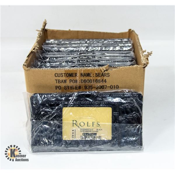 BRAND NEW CASE OF 12 BLACK ROLFS LARGE PURSE