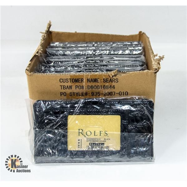 BRAND NEW CASE OF 12 BLACK ROLFS LARGE PURSE