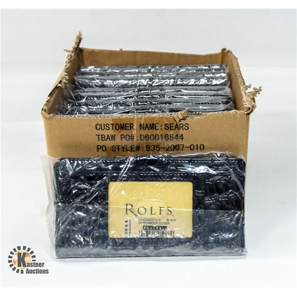 BRAND NEW CASE OF 12 BLACK ROLFS LARGE PURSE
