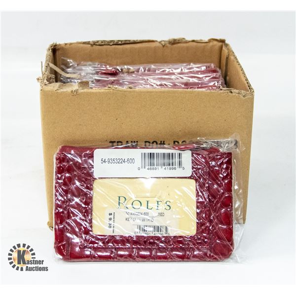 BRAND NEW CASE OF 12 RED ROLFS SMALL PURSE