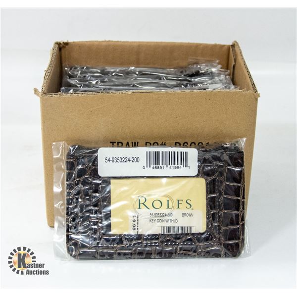 BRAND NEW CASE OF 12 BROWN ROLFS SMALL PURSE