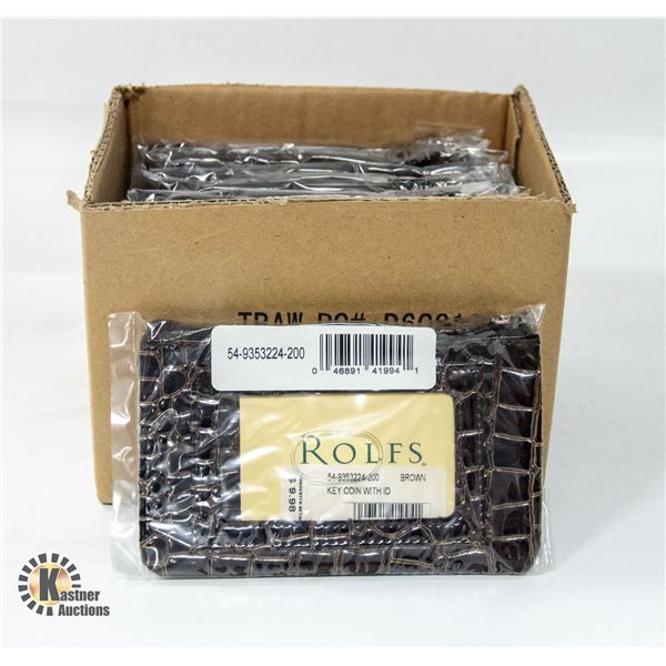 BRAND NEW CASE OF 12 BROWN ROLFS SMALL PURSE