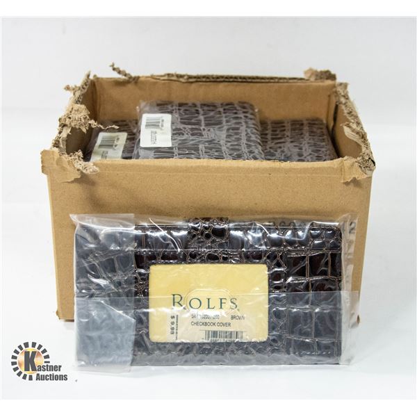 BRAND NEW CASE OF 12 BROWN ROLFS LARGE PURSE