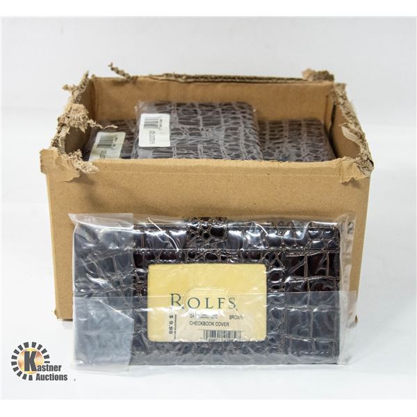 BRAND NEW CASE OF 12 BROWN ROLFS LARGE PURSE