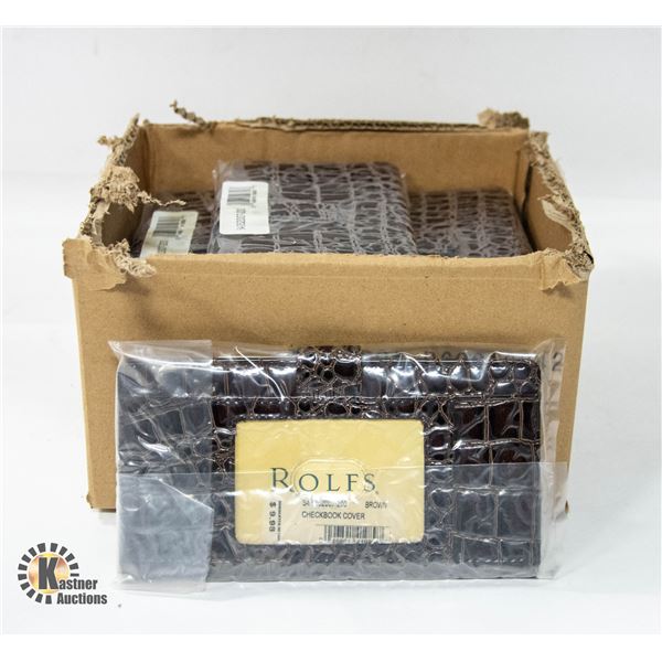 BRAND NEW CASE OF 12 BROWN ROLFS LARGE PURSE