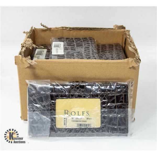 BRAND NEW CASE OF 12 BROWN ROLFS LARGE PURSE