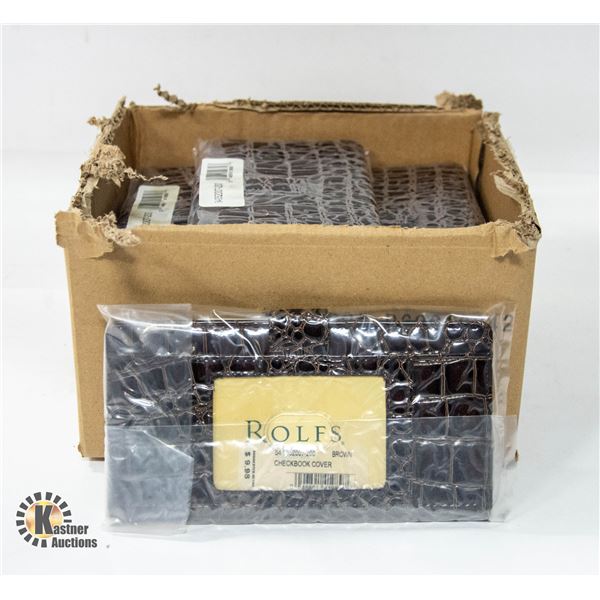BRAND NEW CASE OF 12 BROWN ROLFS LARGE PURSE