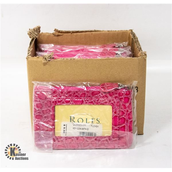 BRAND NEW CASE OF 12 FUCHSIA  ROLFS SMALL PURSE