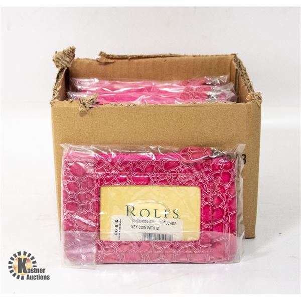 BRAND NEW CASE OF 12 FUCHSIA  ROLFS SMALL PURSE