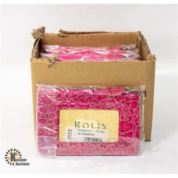 BRAND NEW CASE OF 12 FUCHSIA  ROLFS SMALL PURSE