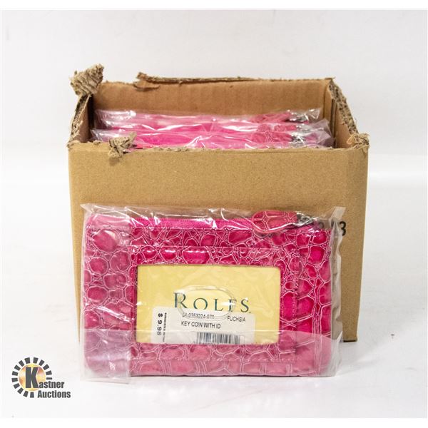BRAND NEW CASE OF 12 FUCHSIA  ROLFS SMALL PURSE