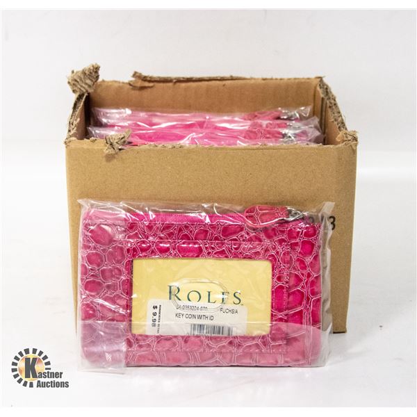 BRAND NEW CASE OF 12 FUCHSIA  ROLFS SMALL PURSE