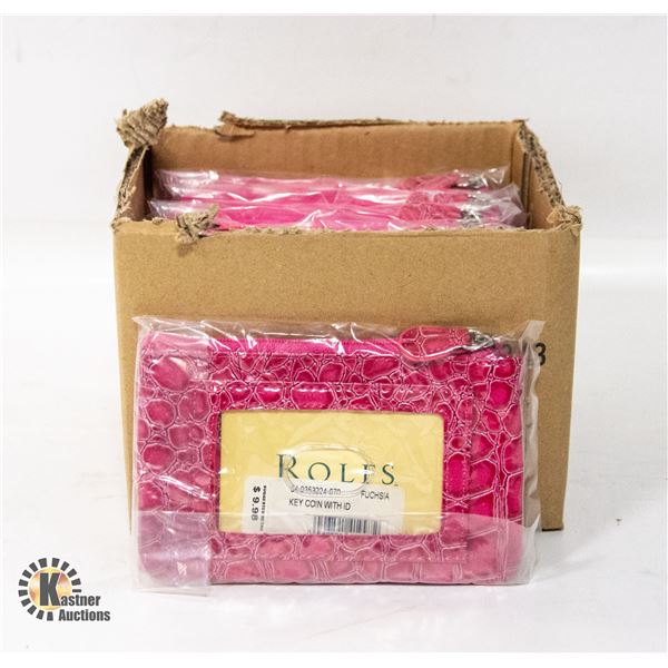 BRAND NEW CASE OF 12 FUCHSIA  ROLFS SMALL PURSE