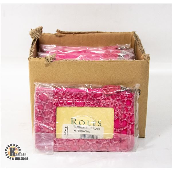 BRAND NEW CASE OF 12 FUCHSIA  ROLFS SMALL PURSE