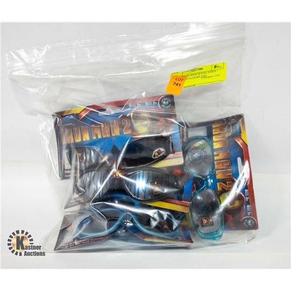 5 NEW IRON MAN SUNGLASSES - VARIOUS COLOURS AND
