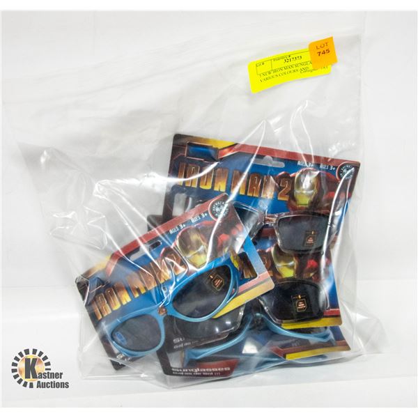 5 NEW IRON MAN SUNGLASSES - VARIOUS COLOURS AND