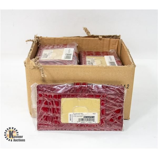 BRAND NEW CASE OF 12 RED ROLFS LARGE PURSE