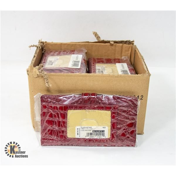 BRAND NEW CASE OF 12 RED ROLFS LARGE PURSE