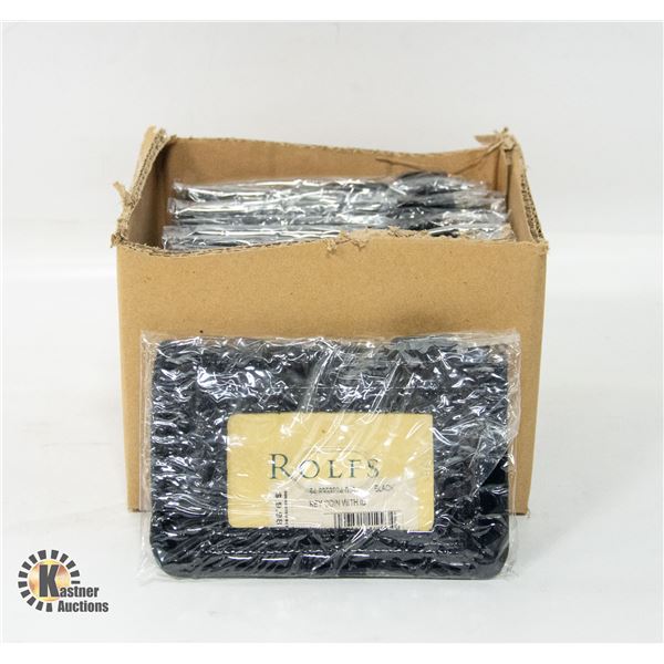 BRAND NEW CASE OF 12 BLACK  ROLFS SMALL PURSE