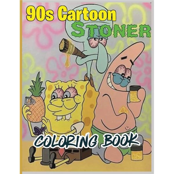 NEW 90'S CARTOON STONER COLOURING BOOK FOR ADULTS