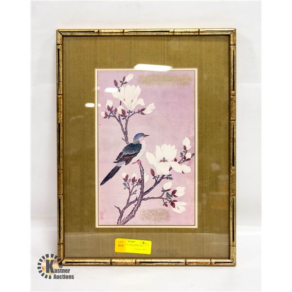 ORIENTAL PICTURE BIRD AND FLOWERS