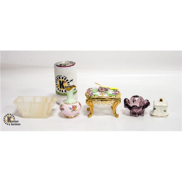 FIVE ASSORTED ORNAMENTS