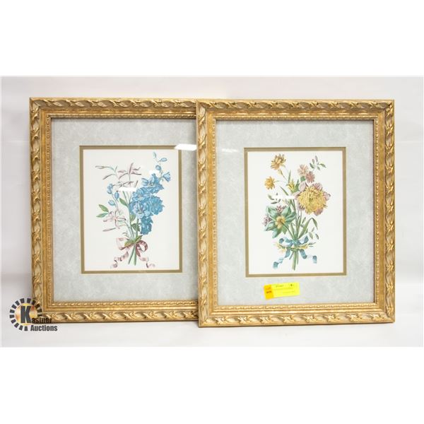TWO MATCHING GOLD FRAMED PICTURES
