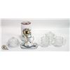 Image 1 : MINIATURE DELFTS TEA SET AND CUT GLASS DOLL SET