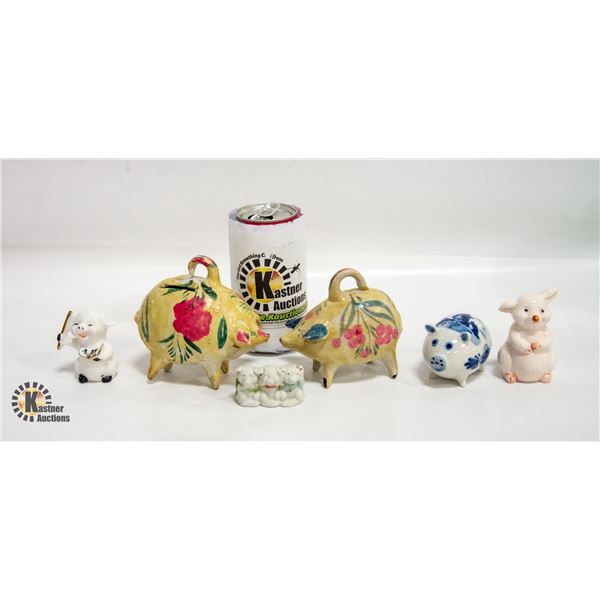 COLLECTION OF PORCELAIN & CERAMIC PIGS