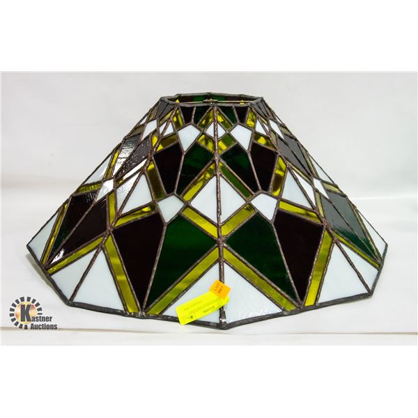 LEADED STAINED GLASS LAMP SHADE