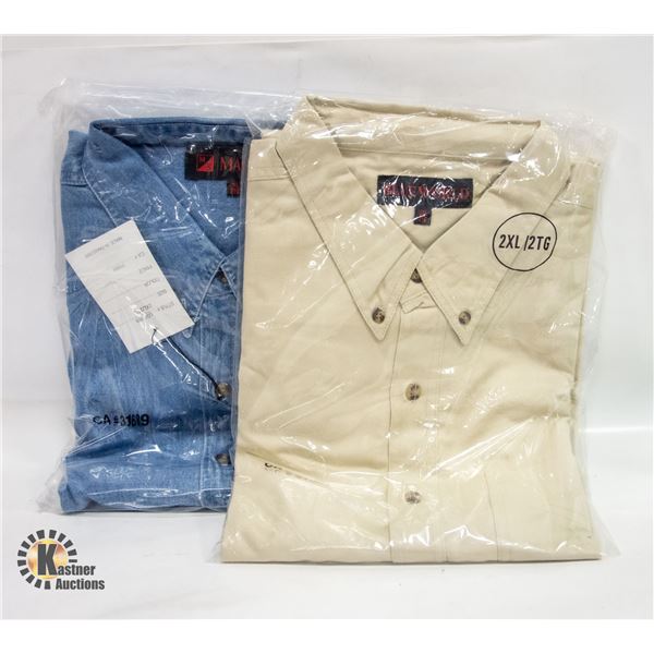 NEW MEN'S SHIRTS 1DENIM 1NATURAL SIZE 2XL