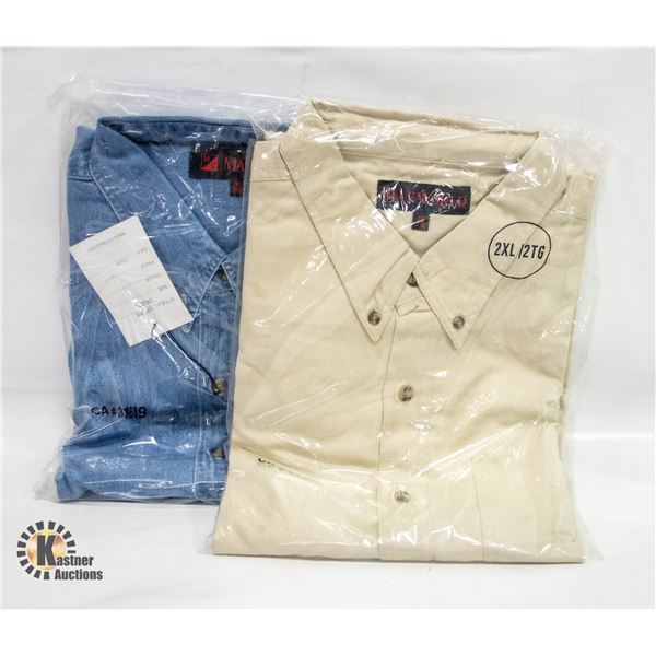 NEW MEN'S SHIRTS 1DENIM 1NATURAL SIZE 2XL