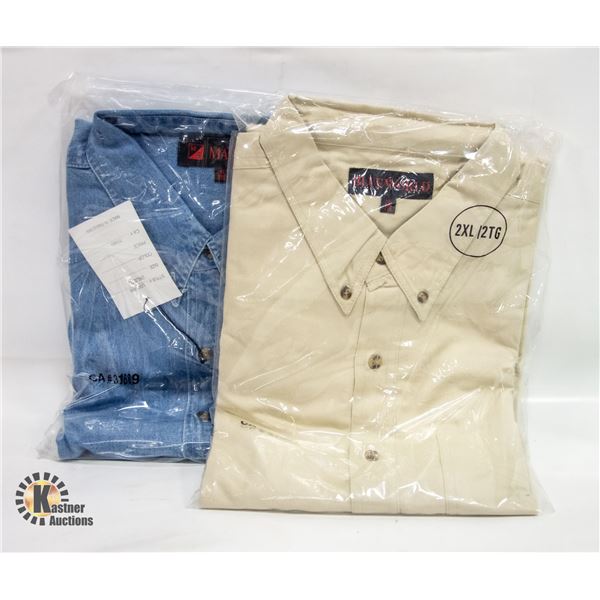 NEW MEN'S SHIRTS 1DENIM 1NATURAL SIZE 2XL