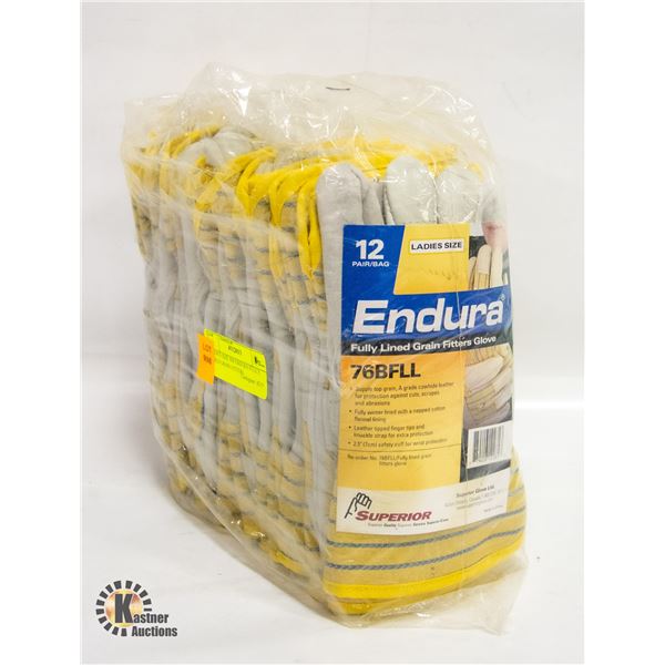 LADIES SIZE SM ENDURA FULLY LINED GRAIN FITTERS