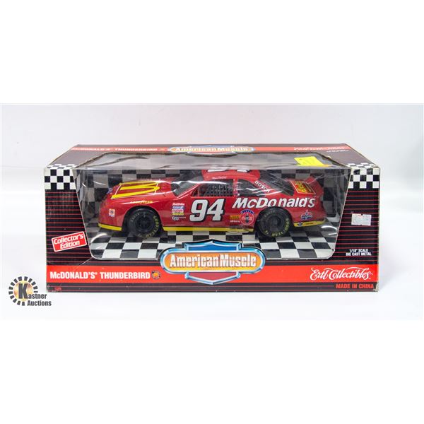 MCDONALD'S THUNDERBIRD1/18'' SCALE.DIE CAST METAL