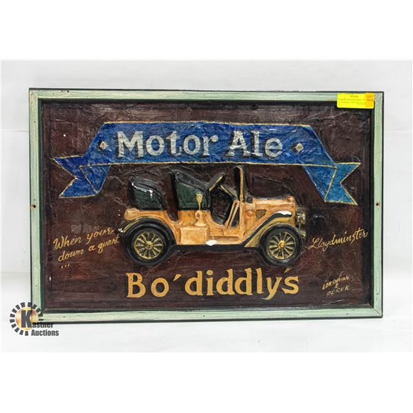 HANDPAINTED BO DIDDLY'S AUTOMOBILE MOTOR ALE AD