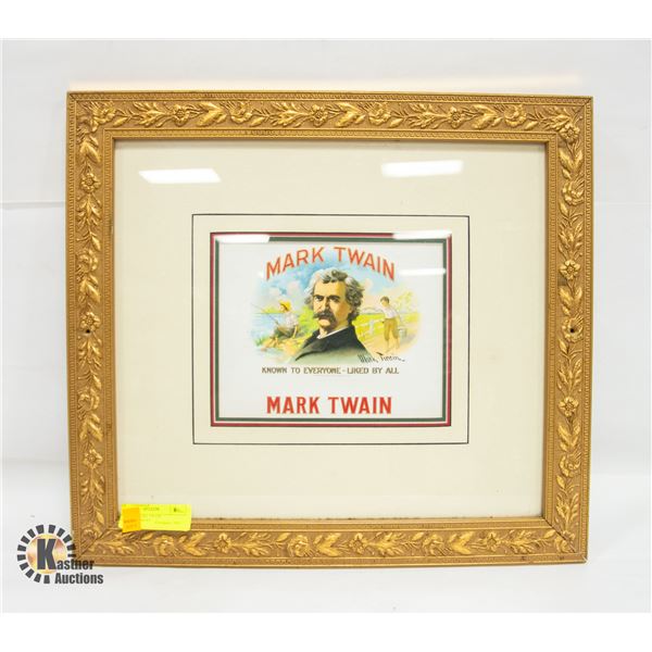 FRAMED MARK TWAIN ADVERTISEMENT