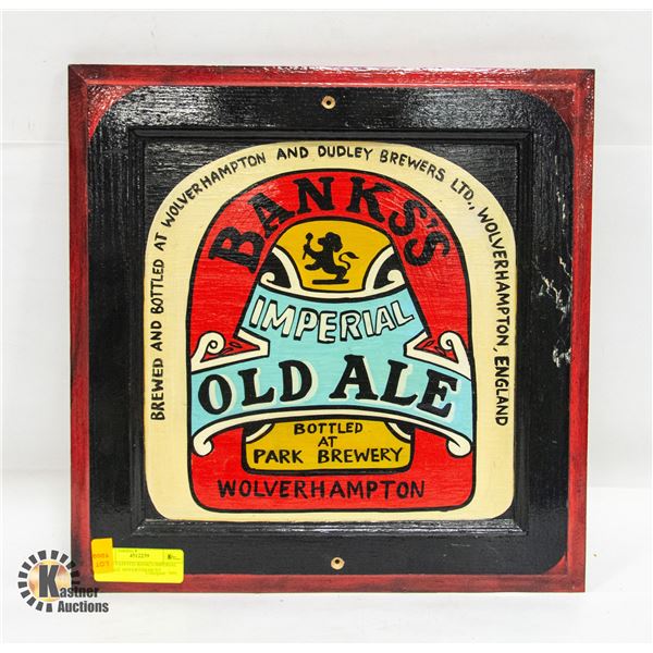 HAND PAINTED BANK'S IMPERIAL OLD ALE ADVERTISEMENT