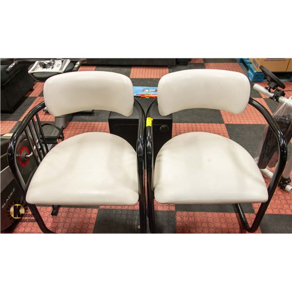 SET OF 2 RETRO MODERN BLACK AND WHITE CHAIRS