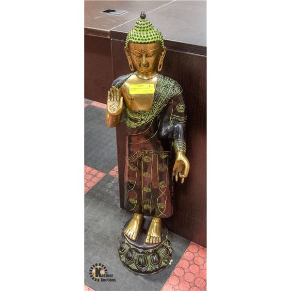 ANTIQUE SOLID BRASS BUDDHA STATUTE