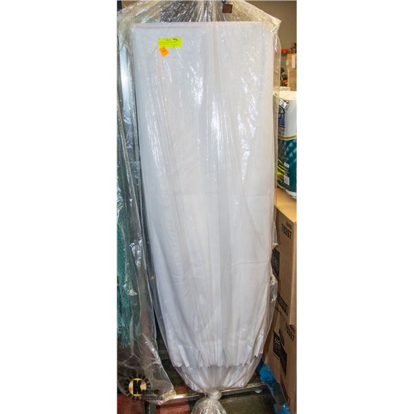 SET OF 2 FULL-LENGTH WHITE SHIER CURTAINS -