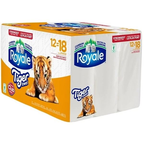 BRAND NEW ROYALE TIGER TOWEL 12 PACK OF PAPER