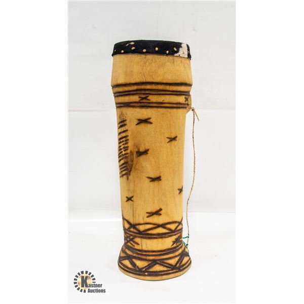 WOOD AND STRETCHED HIDE HAND DRUM