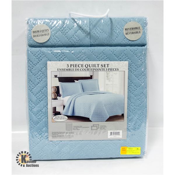 DOUBLE/QUEEN SIZE 3PC REVERSIBLE QUILT SET